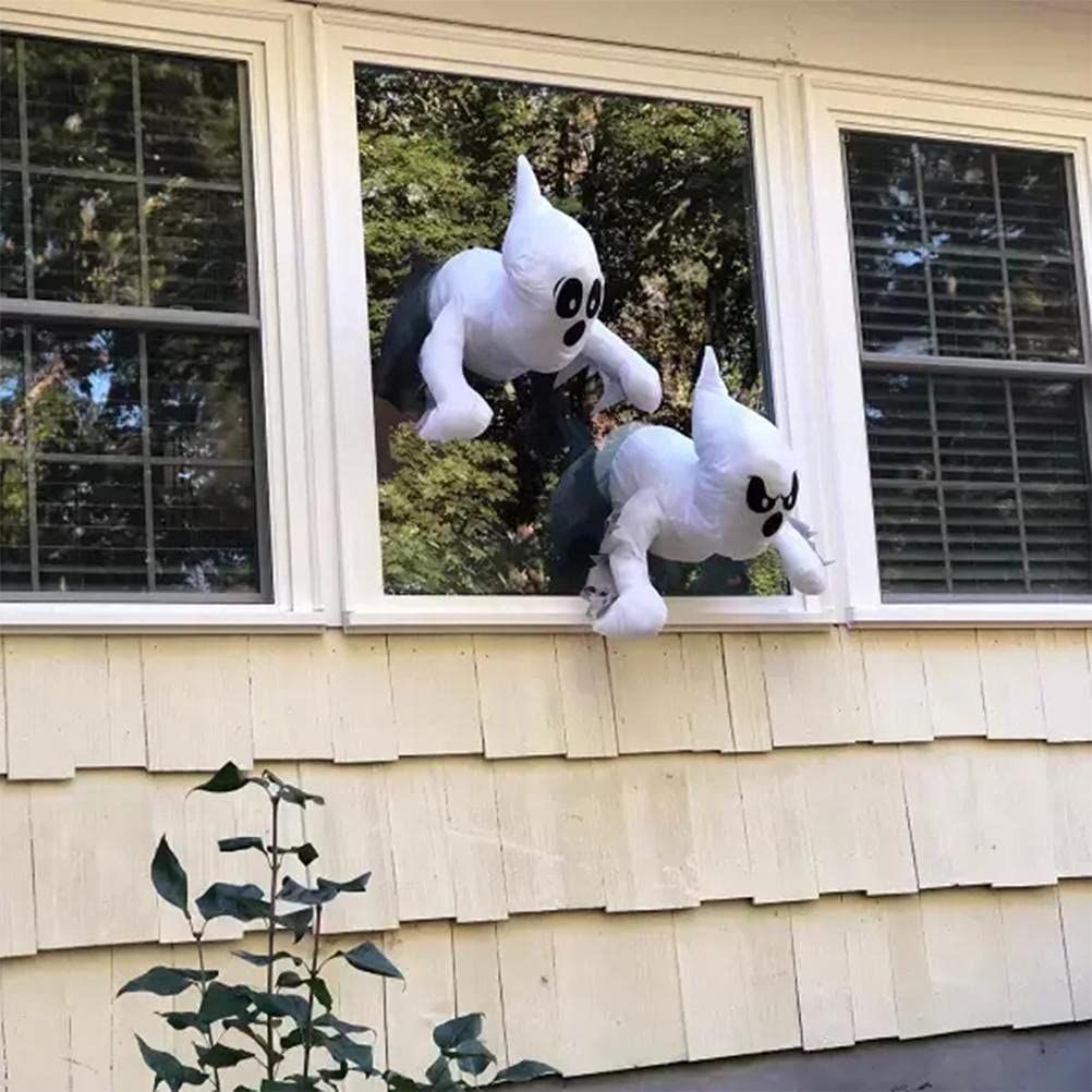 Halloween Window Crashing Ghosts Halloween Window Decoration Broken Window Ghost for Indoor or Outdoor-2