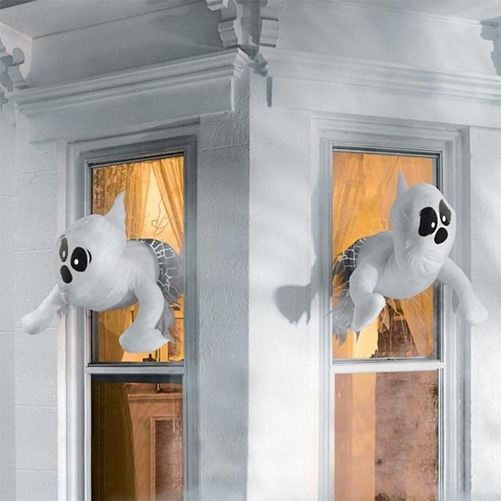 Halloween Window Crashing Ghosts Halloween Window Decoration Broken Window Ghost for Indoor or Outdoor-3