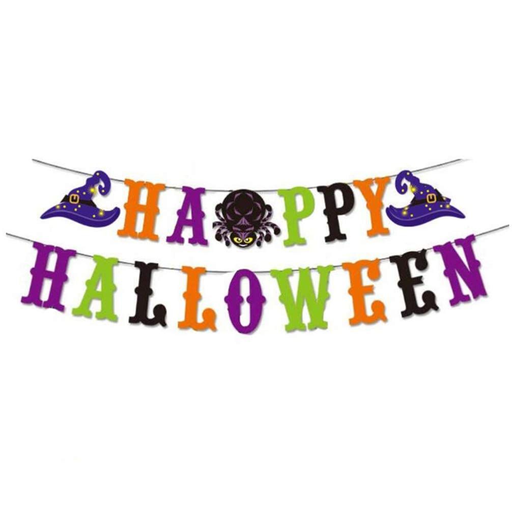 Halloween Hanging Swirl Banner Set Bat Witch Skull Spider Ghost Spiral Happy Halloween Party Decoration Kit-2