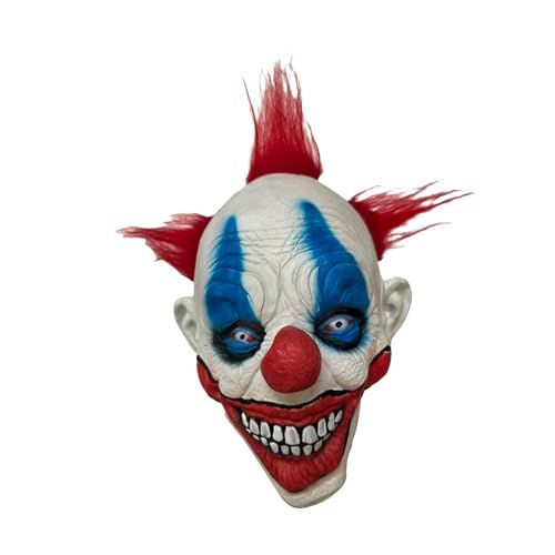Scary Clown Mask for Halloween Costume Parties, Haunted Houses & Spooky Cosplay Events (White)-0