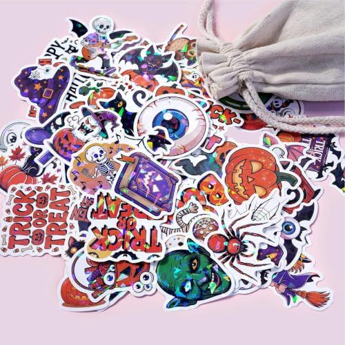 Halloween Themed Stickers for Party Decor, Laptop, Water Bottles, and Kids' Craft Activities (orange)-1