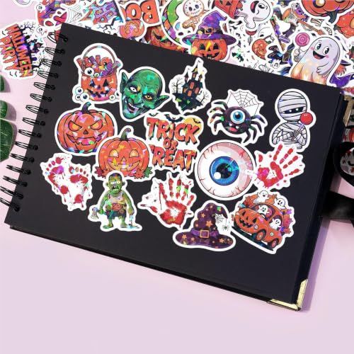 Halloween Themed Stickers for Party Decor, Laptop, Water Bottles, and Kids' Craft Activities (orange)-2